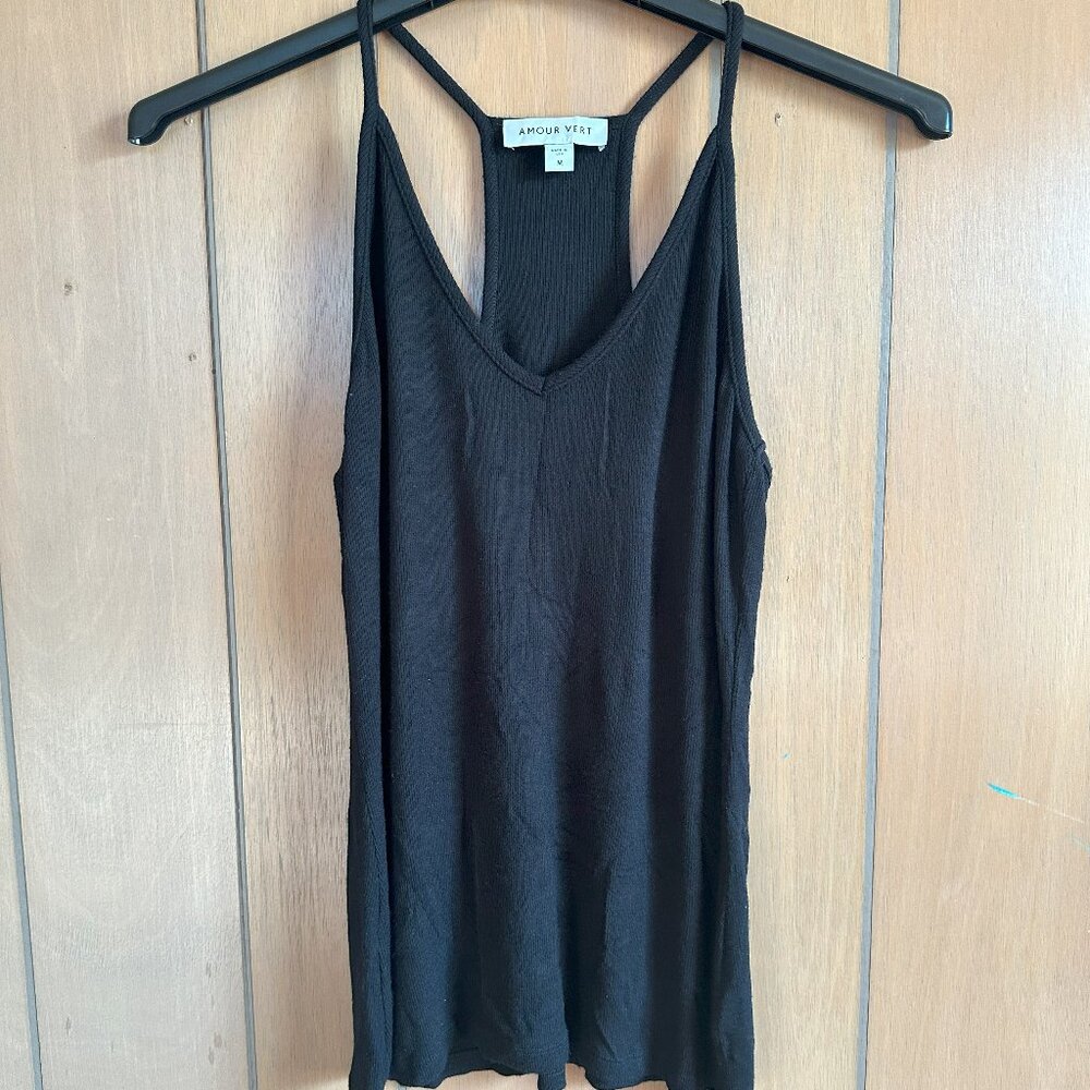 Amour Vert Racerback Modal Tank Top in Black Women's Medium